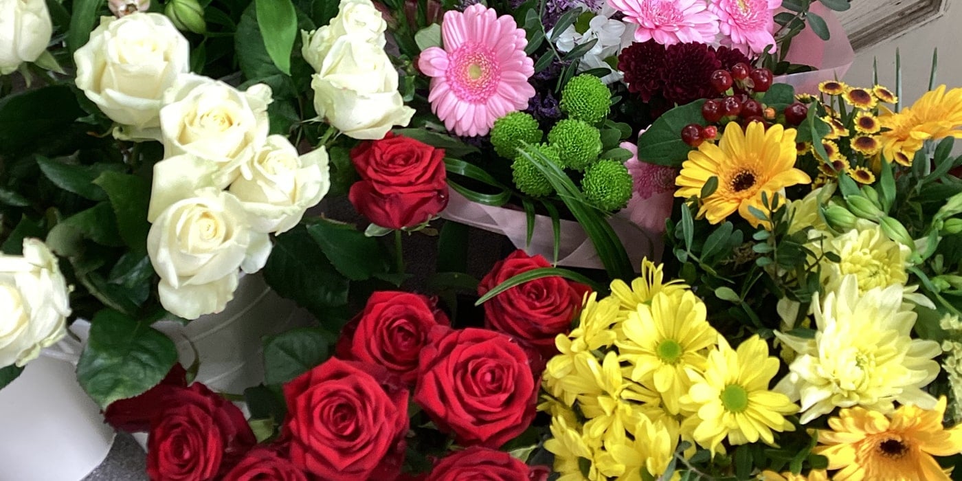 Bowbells Florist preparing flowers for delivery